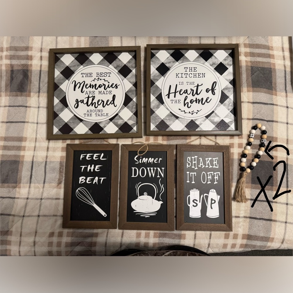 Rustic Kitchen and Dining Wall Art Set